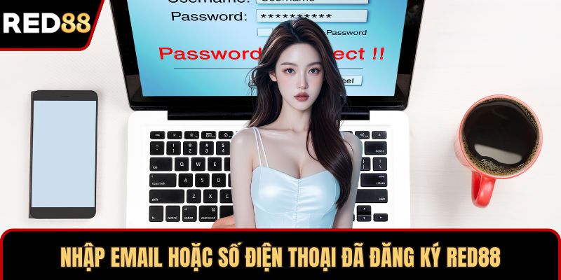 Nhập email hoặc số điện thoại đã đăng ký RED88