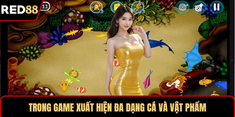 Trong game xuất hiện đa dạng cá và vật phẩm